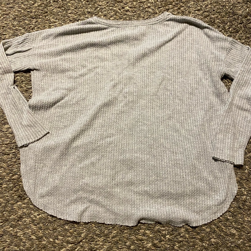 Wild Fable Light Gray Ribbed Top - Picture 2 of 3